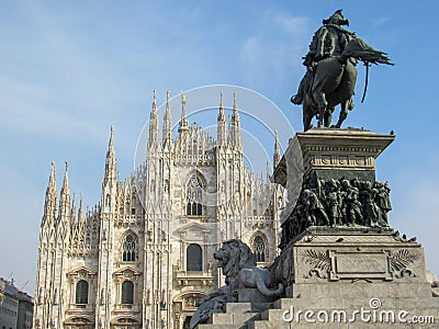 Milan Cathedral church standing proud in Piazza del Duomo in Milan, Lombardy, Italy at February, 2018 Stock Photo